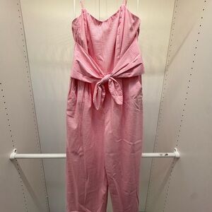 NWT Vineyard Vines Pink Satin Jumpsuit with Tie Waist